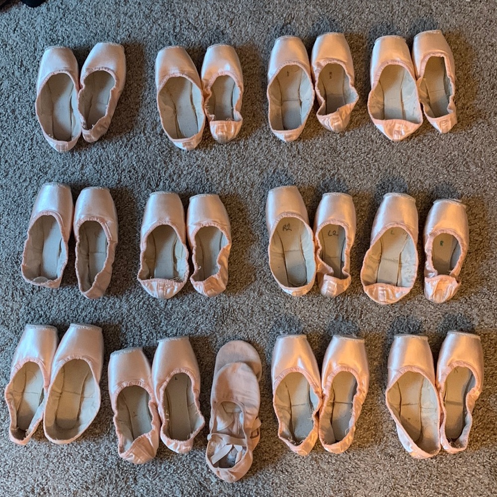 Used pointe shoes for decoration